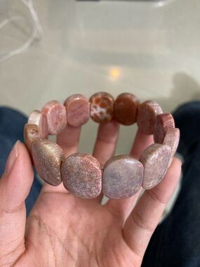 Natural Pink Coral Stone Bracelet - Women's Jewelry